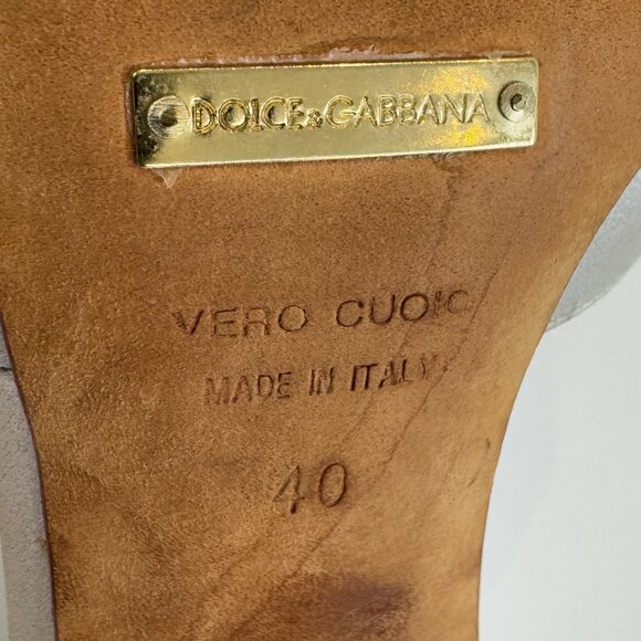 Dolce & Gabbana Beige Slingbacks with Gold Accent, EU 40 - Picture 10 of 16